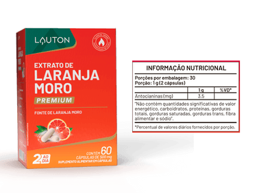 Extrato de Laranja Moro Premium - Lauton - 60 cápsulas