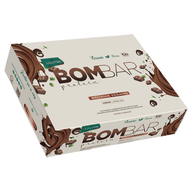 BOMBAR® Protein Barra de Proteína Vegana 40g Sabor Brownie Vegano - 12 unidades - Lauton Suplementos
