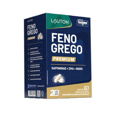 Feno Grego Premium Testofen® Saponinas + ZMA + Boro - 60 Cápsulas
